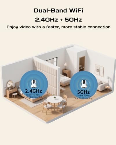 VIMTAG 4K 8MP Pan/Tilt Indoor Camera for Pet/Dog/Cat/Baby/Nanny/Home Security with Phone APP, Motion Tracking, Night Vision, 2-Way Audio, AI Detection, 5G/2.4GHz WiFi, Cloud & SD Card, Works w/Alexa