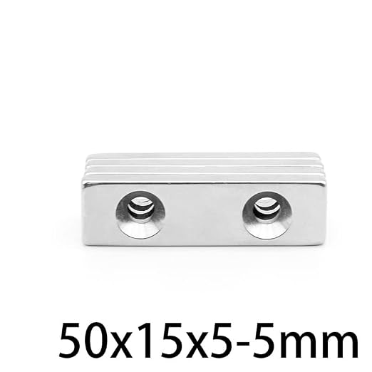 1/2/5/10/20PCS 50x15x5-5mm Long Strip Block Neodymium Holes 5mm Countersunk Quadrate Permanent NdFeB 50 * 15 * 5-5 m Magnets(10PCS)