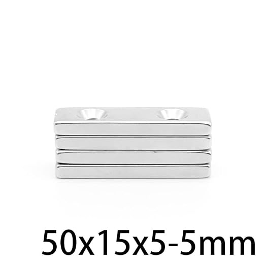 1/2/5/10/20PCS 50x15x5-5mm Long Strip Block Neodymium Holes 5mm Countersunk Quadrate Permanent NdFeB 50 * 15 * 5-5 m Magnets(20PCS)
