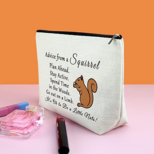 Squirrel Lover Gift for Women Squirrel Gifts for Squirrels Lovers Makeup Bag Nature Lovers for Woman Squirrels Themed Gifts Mom Gift Nature Animal Gift Travel Pouch Birthday Christmas Gift