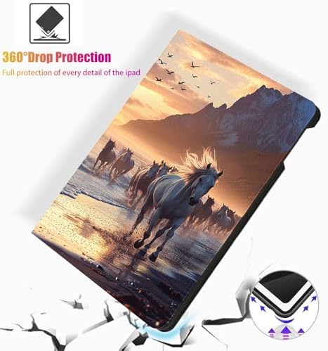 for Microsoft Surface Go 4/3/2/1-10.5" 2021 Tablet Case,Auto Wake/Sleep,Adjustable Stand Protective Cover - Horse Running