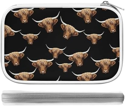 Slim And Simple Pencil Case Waterproof Pen Organizer Box For Art Pens & Pencils Scottish Highland Cow