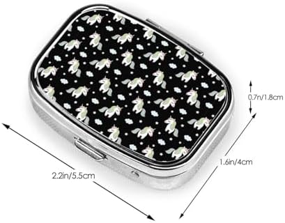 Leakproof Pill Box Fish Oil Organizer Portable Medicine Case Hiking Camping Outdoor Essentials, Rainbow Unicorn Star Black