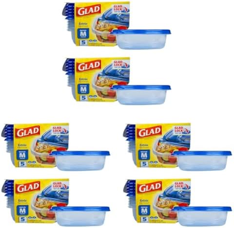 Glad GladWare Entree Food Storage Containers, Medium, 25 oz - 10 Count (Pack of 3)