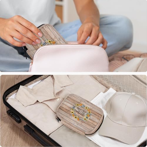 Pill Organizer Box Autumn Farm Wreath 7-Day Weekly Medicine Pill Case Travel Pill Container Portable Pill Holder Storage Purse Bag Small Compact Size for Vitamin Supplement Birth Control
