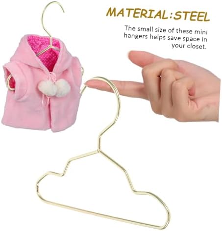 10Pcs Mini Metal Dog and Cat Clothes Hangers Portable PET Hangers for Dog Apparel Elegant Gold PET Clothing Rack Space Saving Design