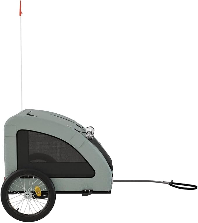 Pet Bike Trailer for Small Dogs, Foldable Bicycle Cargo Cart with Iron Frame, Weather-Resistant Oxford Fabric Dog Carrier with Safety Flag and Reflectors, 99.2 lbs Capacity