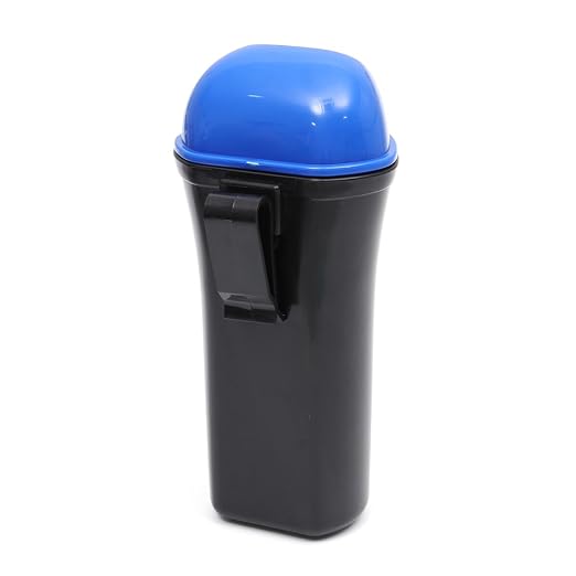 Portable Mini Car Trash Can with Leakproof Cover and Clip Space-Saving Vehicle Garbage Bin Organizer for Cars Suvs Trucks Multi-Functional Storage for Snacks Supplies Pet Food Blue