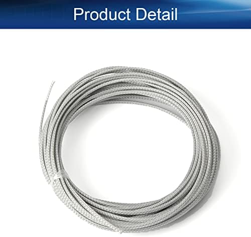 Bettomshin 1Pc 32.8Ft(10m) Cable Management Sleeve, 1/8"(3mm) Width PET Grey Cord Protector, Wire Loom Tube Insulated Split Sleeving for USB Cable Power Cord Organizer Video Cable Hider