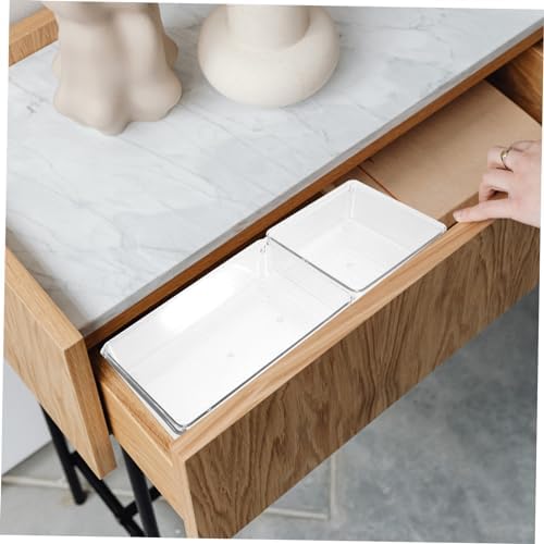 KICHOUSE 7pcs Plastic Drawer Storage Box under Desk Organizer Shallow Drawer Organizers Pet Material Easy Cleaning