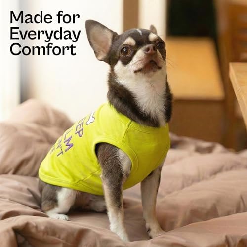 Parisian Pet Dog Shirt – 100% Cotton Shirts for Medium Dogs – Sleeveless Puppy Vest – Lightweight and Breathable Pet Apparel – Pullover Summer Dog Clothes - Stretchy Funny T Shirts for Dogs
