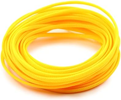 Jutagoss PET Expandable Braided Cable Sleeve, 32.8ft - 3/16 inch Yellow Cable Management Sleeve, Wire Loom Tube Cord Protector for USB Cable, Power Cord, Audio Video and More, 1Pc