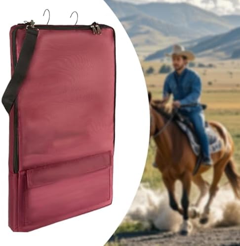 kowaku Bridle Bag,with 3 Prong Tack Rack Spacious Organizer Horse Tack Carry Bag, Horse Bridle Bag, for Harness, Bits, Headstalls, red