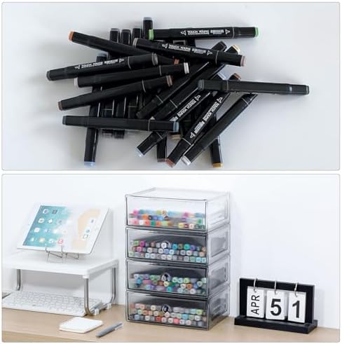 Clear Plastic Desk Organizers, 2 Drawers