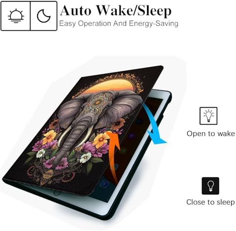 for Microsoft Surface Pro 11/10/9-13" 2024/2022 Tablet Case,Auto Wake/Sleep,Adjustable Stand Protective Cover - Mandala Elephant
