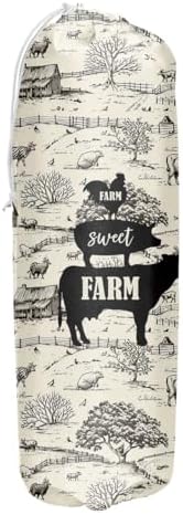 Grocery Bag Holder and Dispenser Cow Rooster Pig Plastic Bags Organizer | Garbage Shopping Trash Bags Storage for Kitchen Farmhouse Home Decor Gifts for Women Mom Grandma