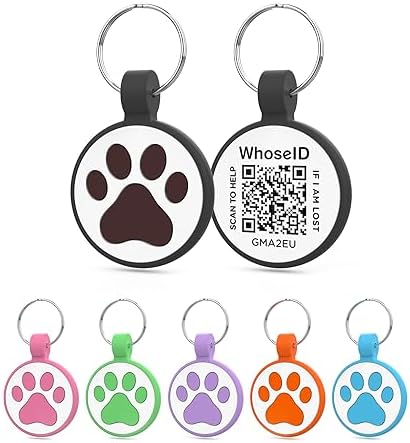 Personalized Dog Tag, Laser Engraving QR Code, Silicone Dog ID Tag, Pet Online Profile, Scan QR Code Send Location, Collar Harness Accessories (Medium to Large Breeds - 1.25", Black)