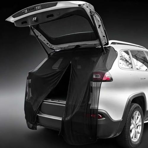 Car Tailgate Mesh Screen for Dodge Grand Caravan 2011-2020 | Thickened magnetic tailgate mesh provides privacy and airflow for car camping. Blocks glaring sun.