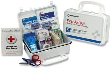 First Aid Only 6060 All-Purpose 10-Person Emergency First Aid Kit for Business, Worksite, Home, and Car, 57 Pieces