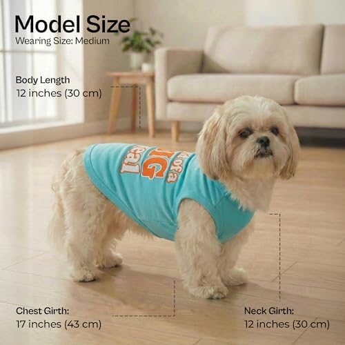 Parisian Pet Dog Shirt – 100% Cotton Shirts for Medium Dogs – Sleeveless Big Deal Pet Vest – Lightweight and Breathable Dogs Apparel – Cute Summer Dog Clothes - Stretchy T Shirts for Pets