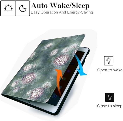 for Microsoft Surface Pro 8-13" 2021 Tablet Case,Auto Wake/Sleep,Adjustable Stand Protective Cover - Vintage Peony Pattern