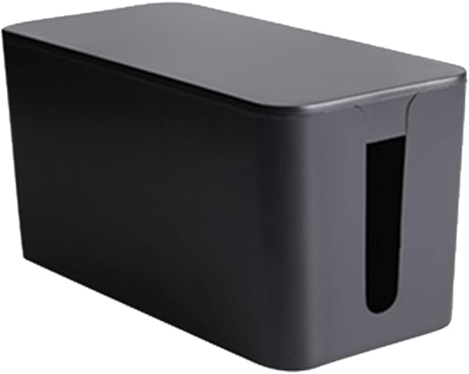 Cable Management Box,Power Cover Surge Protector for Desk Small Black | Cable Organizer Box to Hide Wires,Power Strip Storage, Router Organizer, Desktop Tidy,Surge Protector