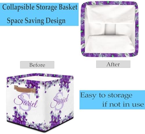 Customized Storage-Basket Collapsible Baby Keepsake-Box Organizer-Bins as Gifts for Girls Boys Baby Adults Cubes Storage-Box Print Name on It