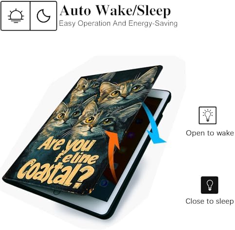 for Microsoft Surface Pro X/Pro X Plus-13 2019/2020/2021/2024 Tablet Case,Auto Wake/Sleep,Adjustable Stand Protective Cover - Cat Pattern