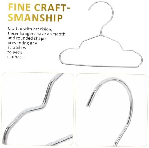 10Pcs PET Clothes Hangers for Small Garments, Steel Silver | Space Saving Design, Universal Fit for PET Clothing Storage, Sleek Finish for Homes and Closet Organization