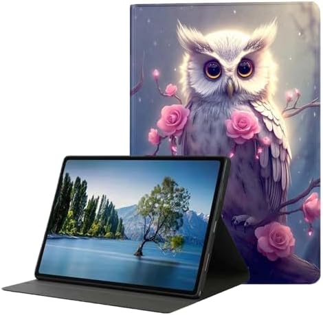 for Samsung Galaxy Tab S8 2022/Tab S7 2020 11" Tablet Case(Model SM-X700/X706/T870/T875/T878),Premium Leather Folio Stand Auto Wake/Sleep,Multiple Viewing Stand,Cute Owl and Flowers