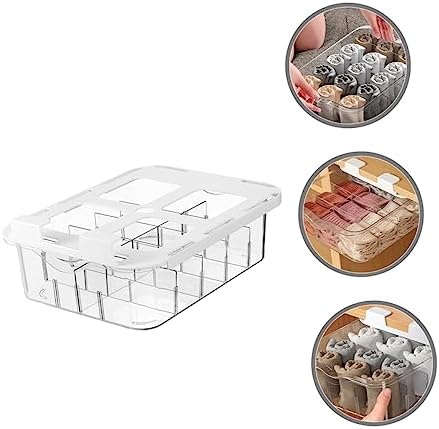 Zerodeko 15grid Socks and Underwear Drawer Organizer with Transparent Compartments Space-saving Storage for Closet and Cabinet Easy Access Divider for Neat Home Organization