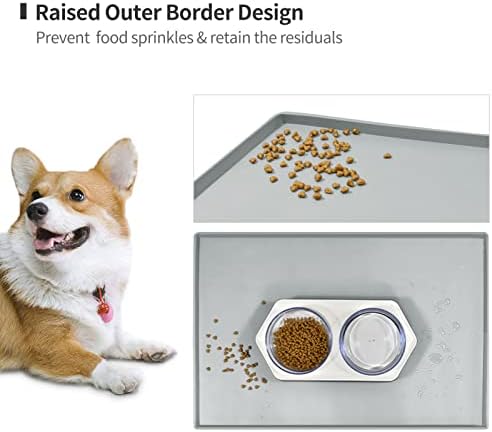Silicone Dog Food Mat Waterproof Pet Feeding Tray for Small Medium Dogs