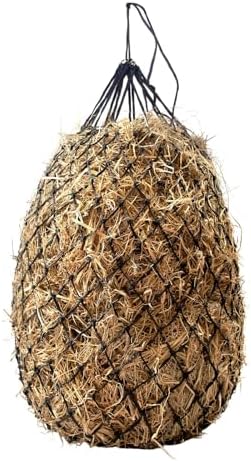 Bloomoak Slow Feed Hay Net for Horses, 40" Hay Bag with 1 inch Hole for Horse and Goat, Heavy Duty PE,Easy Fill with Rings…