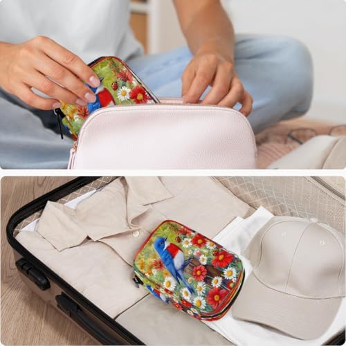 Pill Organizer Box Bird Spring Flowers 7-Day Weekly Medicine Pill Case Travel Pill Container Portable Pill Holder Storage Purse Bag Small Compact Size for Vitamin Supplement Birth Control