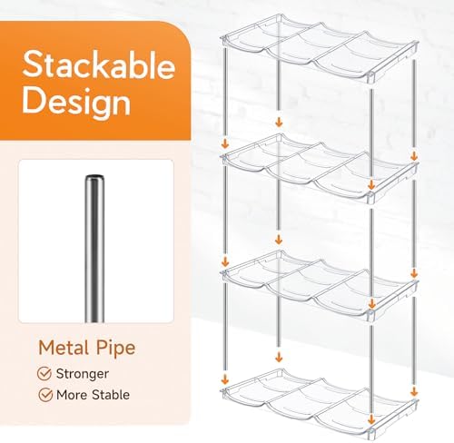 Sbosbo Water Bottle Organizer for Stanley 40 oz Tumbler, Stackable Tumbler Storage, 3 Pack Water Bottle Organizer for Cabinet, Pantry Kitchen Storage & Organization for Stanley Cup - Hold 9 Bottles