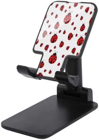 Desktop Foldable Ladybug Red Black Dots White Smartphone Stand