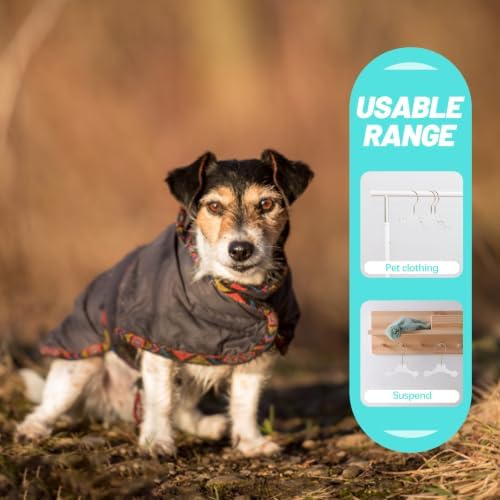 2pcs Acrylic Pet Clothes Hanger Rack for Dog Puppy Clothes, Mini 10cm | Gold Hook, Square and Curved Head Styles, Handy Organizing for Pet Clothing, Not Easy to Deform