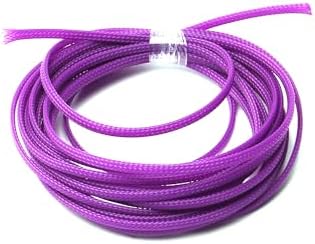 Jutagoss PET Expandable Braided Cable Sleeve, 16.4ft - 3/16 inch Purple Cable Management Sleeve, Wire Loom Tube Cord Protector for USB Cable, Power Cord, Audio Video and More, 1Pc