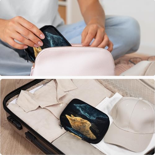 Pill Organizer Box Black cat Animal 7-Day Weekly Medicine Pill Case Travel Pill Container Portable Pill Holder Storage Purse Bag Small Compact Size for Vitamin Supplement Birth Control