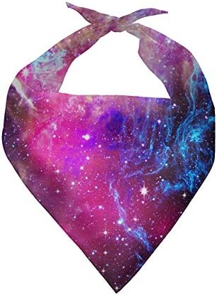 Howilath Dog Bandana - Purple Galaxy Starry Night Triangle Bibs Scarf Accessories, Polyester Birthday Bandana for Small to Large Dogs, Puppies and Cats - One Size