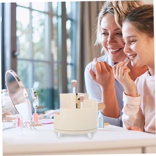 WOONEKY Portable Makeup Brush Storage Box Makeup Organizer Desktop Pen Holder Rotating Multifunctional