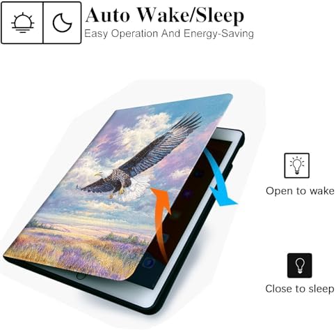 for Microsoft Surface Pro X/Pro X Plus-13 2019/2020/2021/2024 Tablet Case,Auto Wake/Sleep,Adjustable Stand Protective Cover - American Eagle Flying