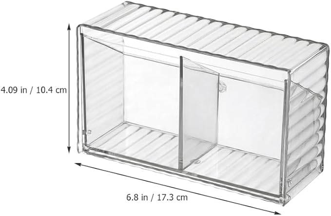 ULTECHNOVO Wall Mounted Cotton Swab Dispenser Transparent Pet | Wall Storage Organizer Box with Lid Wall Mounted Storage Box for Cotton Balls Pads Hair Ties Bathroom and Office