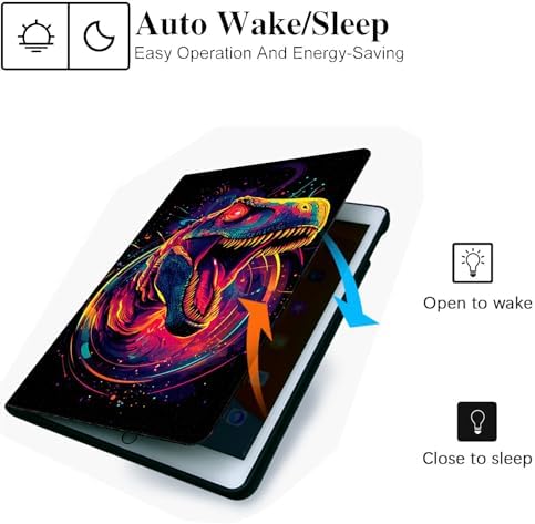 for Microsoft Surface Pro X/Pro X Plus-13 2019/2020/2021/2024 Tablet Case,Auto Wake/Sleep,Adjustable Stand Protective Cover - Dinosaur