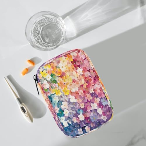 Pill Organizer Box Plum Blossoms Flowers Spring 7-Day Weekly Medicine Pill Case Travel Pill Container Portable Pill Holder Storage Purse Bag Small Compact Size for Vitamin Supplement Birth Control