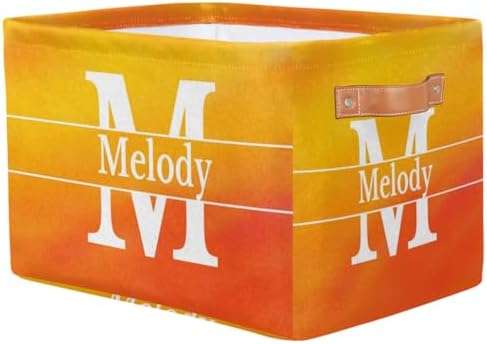 Personalized Storage Bins, Initial Letter Gradient Yellow Orange