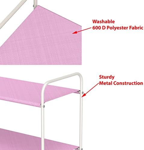 Simple Houseware 3-Tier Closet Storage with 2 Drawers, Pink