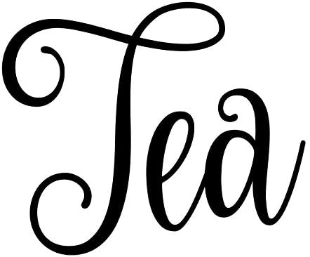 Tea 2w x 2.5h Label | Kitchen Pantry Organization | Die Cut Vinyl Decal | Black Fancy Font (Sticker Only)