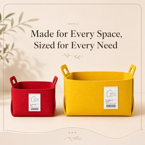 Green Felt Storage Basket with Handles, Foldable Fabric Bin Organizer | Collapsible Decorative Basket for Shelves, Closets, Toys & Nursery – Versatile Fabric Bin for Home, Bedroom and Playroom