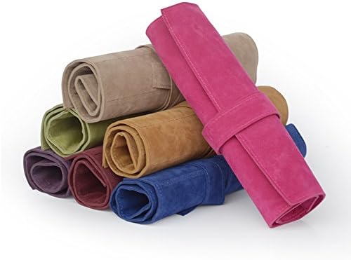 Creation Core Microfiber Fabric Salon Scissors Bag Roll Up Hair Tools Pouch for Stylist Barber Hairdressers, Purple